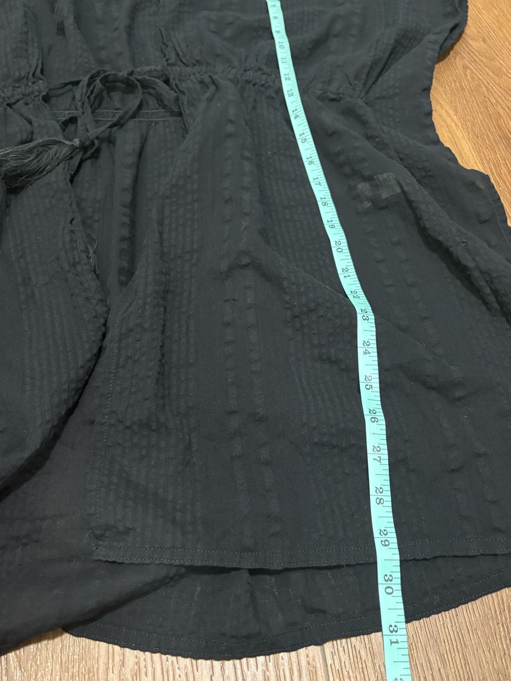 Aerie Black Cotton Gauze Tie Front Beach Cover Up Cape XS/S - Picture 12 of 13